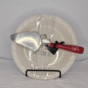 Rae Dunn White Pie Plate with Red Handle
